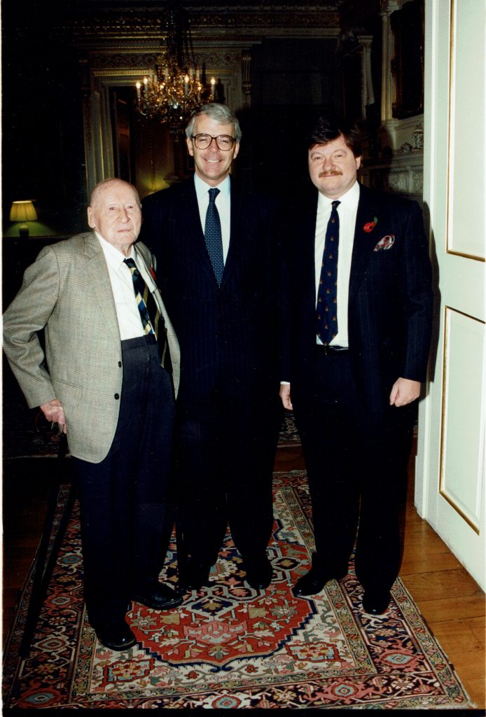 Prime Minister John Major and WWI piper Harry Lunan <br>‘Instrument of War’  — 1993
