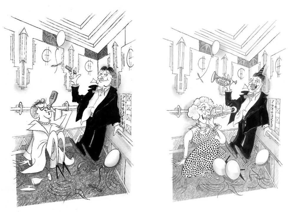 "Going Up" Illustration - before and after